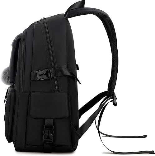 Miniatura 4 de Mochila escolar de moda para niña, mochila espaciosa para computadora portátil para mujer, Negro -, Mochilas de mochila