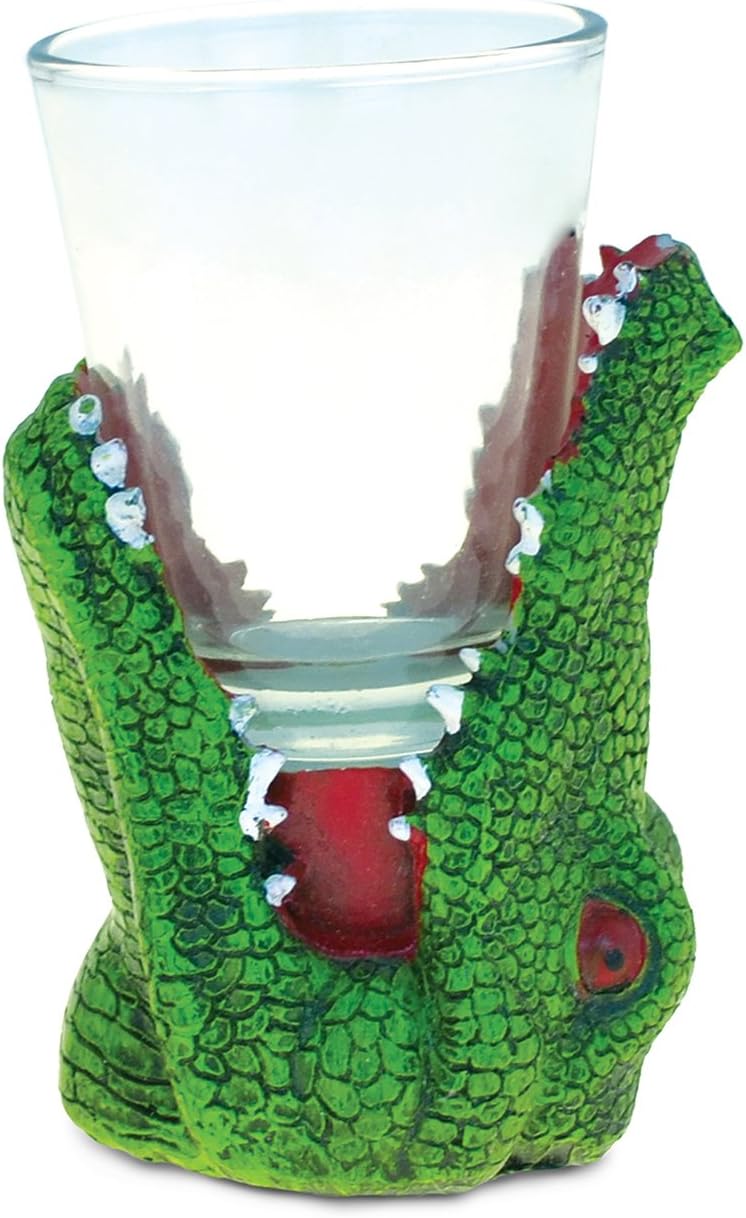 CoTa Global Alligator Head Tequila Cocktail Whisky Vodka Wild Animal Themed Shot Glass Home Bar Tool Party Accessory Drinkware Cute Funny Novelty Glassware Drinking Game Shooter Glasses image 5