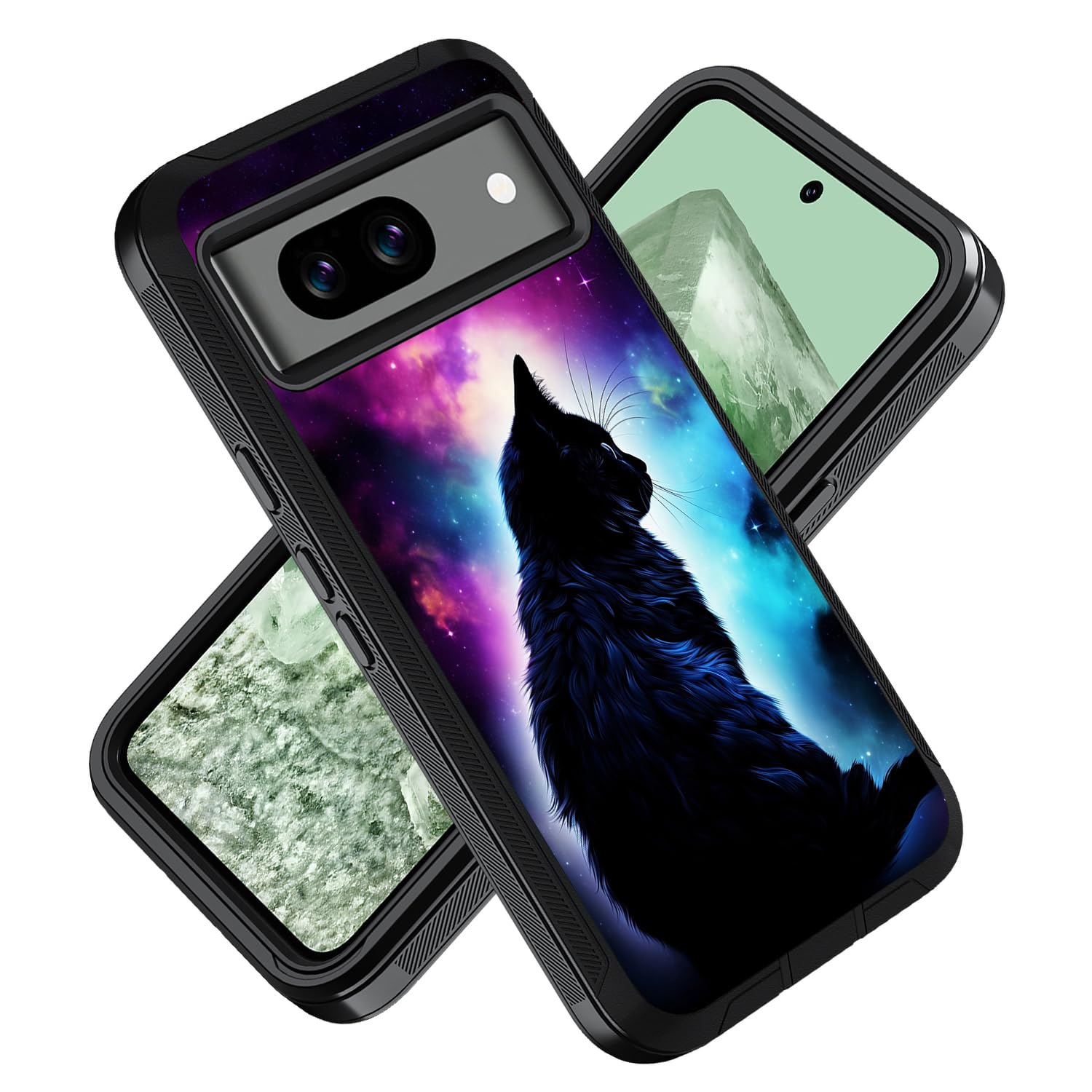 ZXHSBROK for Google Pixel 8a Phone Case, Military Grade Heavy Duty 3-Layer Shockproof Drop Protective Cover for Google Pixel 8a (6.1", 2024), Galaxy