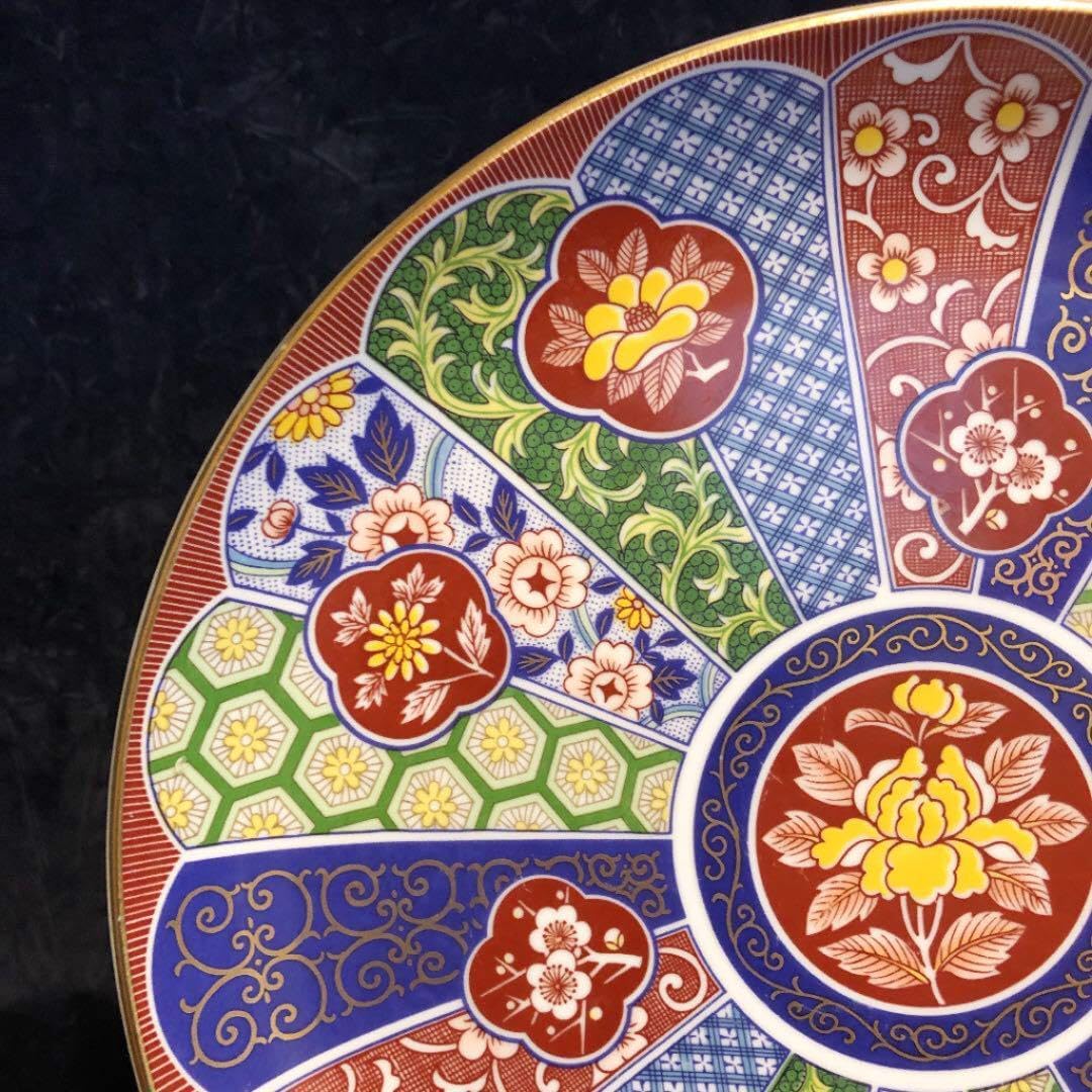 江戸時代 元禄 伊万里色絵窓抜美人花鳥図大飾皿 江戸時代 元禄