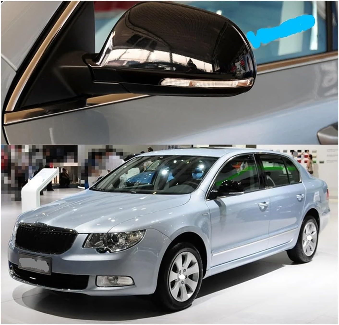 自動車用バックミラーカバー リバースミラーハウジングシェルケース Skoda Superb Octavia 2008-2014 アク