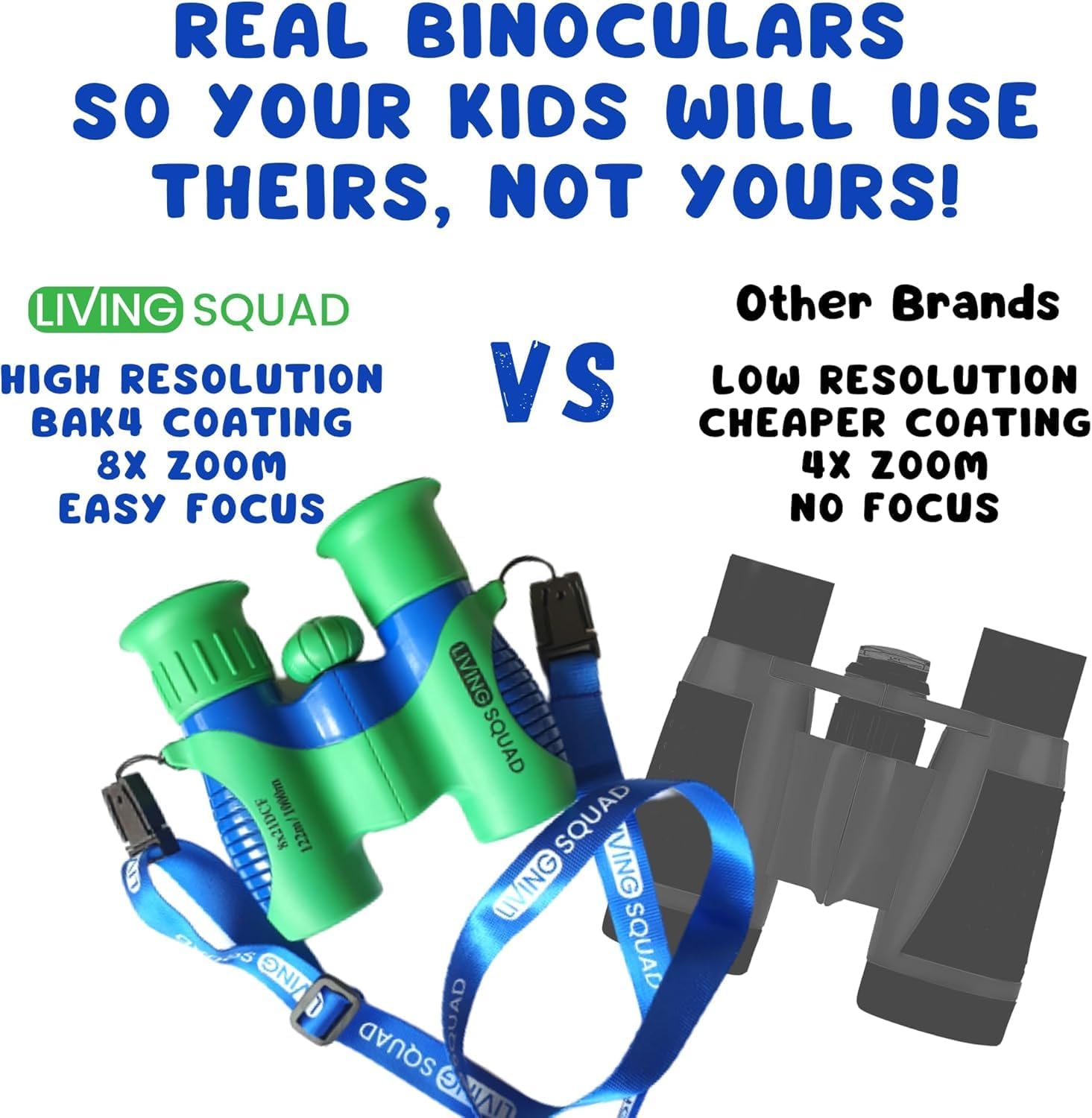 Kids Binoculars Pink 8x21 Shockproof Ages 3–12 with Case, Neck Strap, Compass & Carabiner | High Resolution Optics for Birdwatching, Hiking & Spy Play for Girls - Image 8