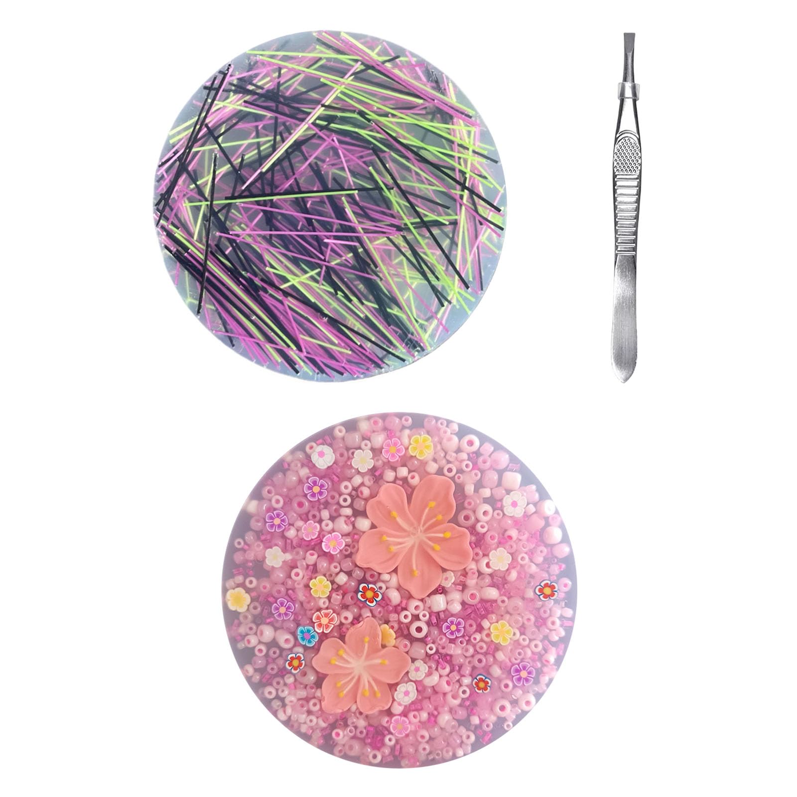 2 Pcs Picky Pad Skin Picking Fidget Toys with Tweezers & String Silicone Picking Pad for Adults Kids Stress & Anxiety Relief Silicone Sensory Pads for Skin Picking Dermatillomania Trichotillomania (F)