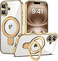 Vista 152 de Funda compatible con iPhone 12 con soporte de anillo magnético invisible [compatible con Mag-Safe] [Protector completo de lente de cámara] Funda
