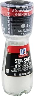 McCormick Sea Salt Grinder 2.12 oz - Premium Mediterranean Sea Salt, Adjustable Grind, Disposable Glass for Fresh Flavor