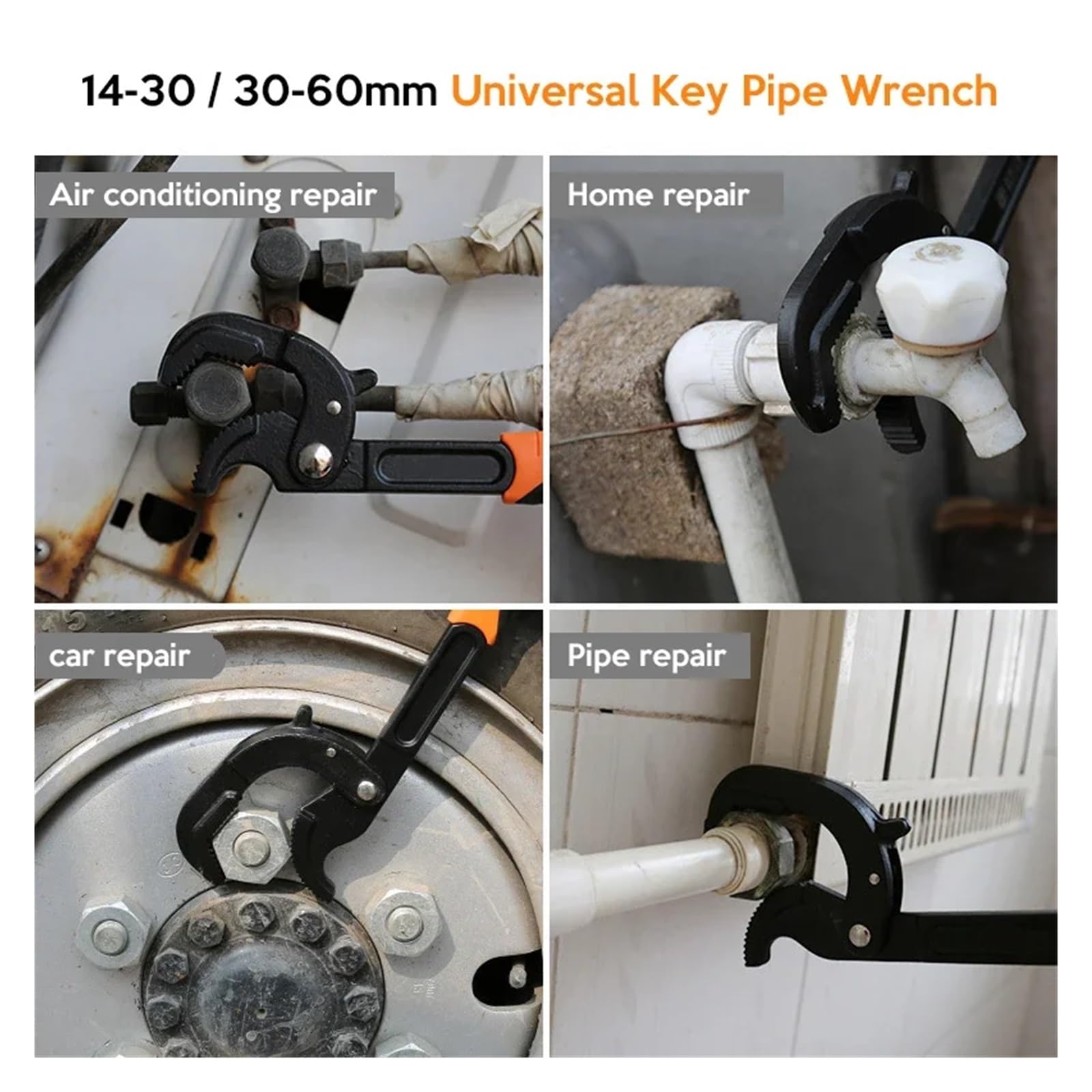 Klucz 14-30/30-60mm uniwersalny klucz do rur zestaw kluczy z otwartym końcem ze stali wysokowęglowej narzędzie zatrzaskowe N uchwyt hydrauliczny narzędzie wielofunkcyjne