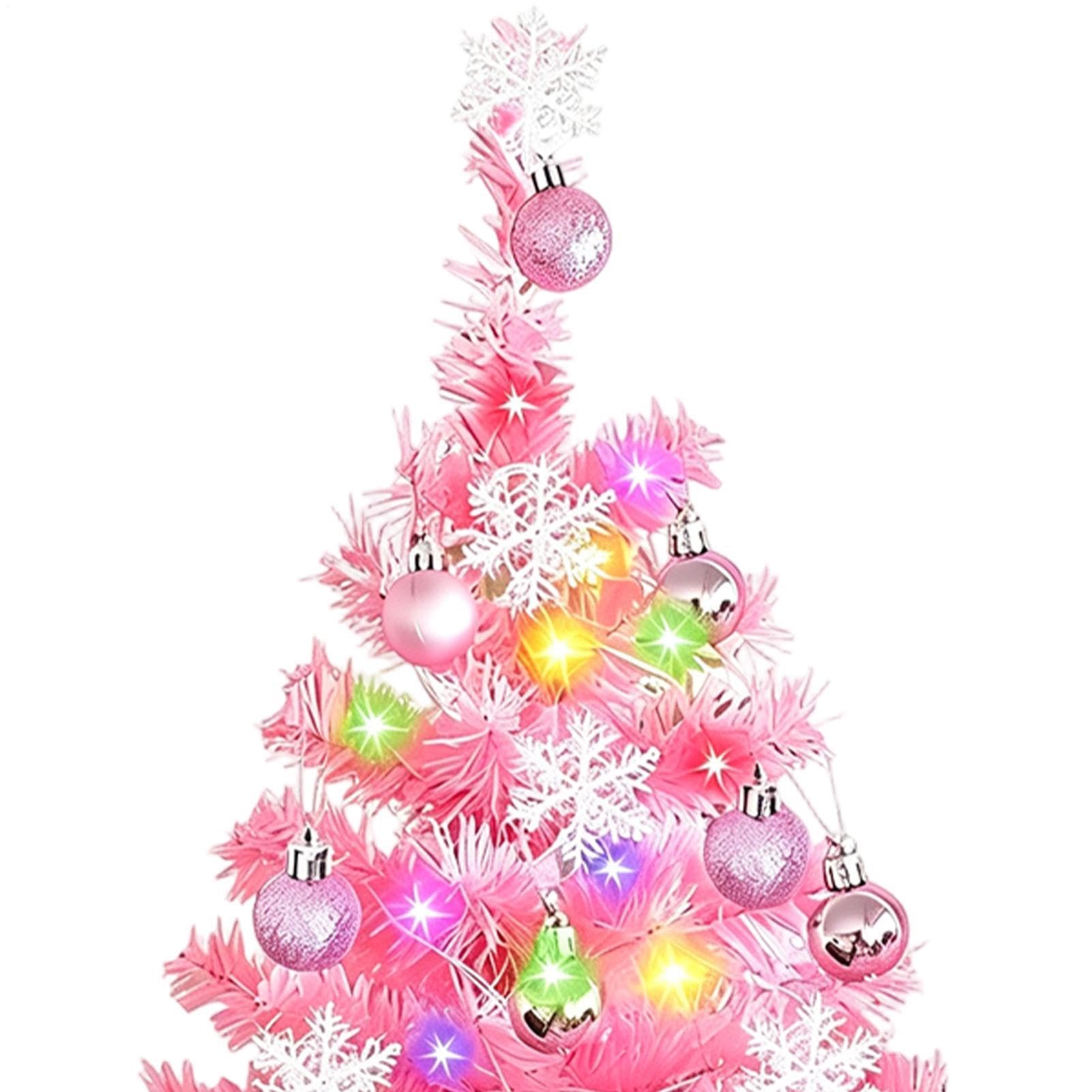 Albero di Natale Solare Ornamenti Rosa Impermeabili