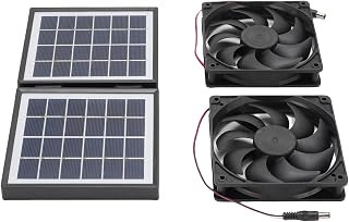 TOPINCN Solar Exhaust Fan Kit with Foldable Solar Panel Upgraded Thick Blades for Outdoor Chicken Coop Greenhouse Shed Pet House Attic (Black)