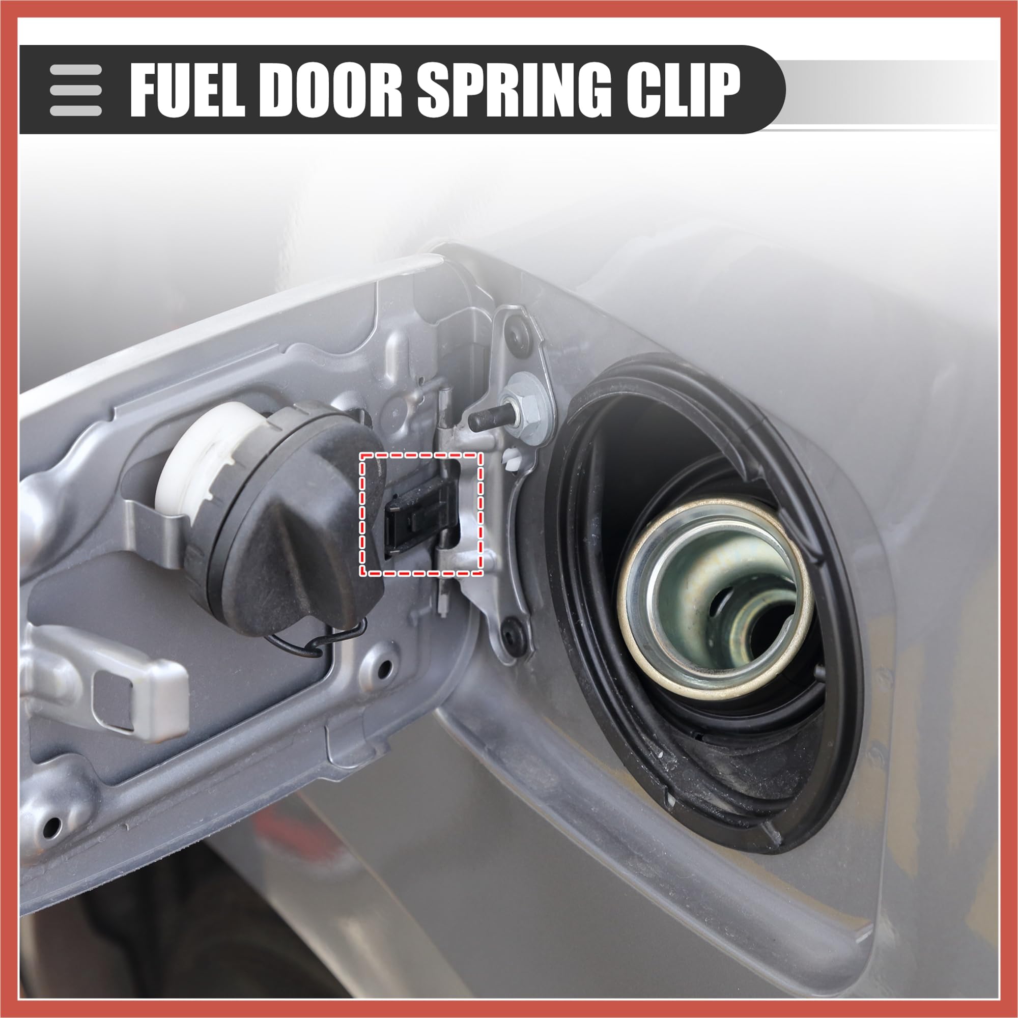 ACROPIX Fuel Door Spring Clip, Gas Fuel Tank Door Cover Release Spring Clip, for Toyota Camry 2012-2019, Plastic Metal, No.7736002020, Black Car Parts