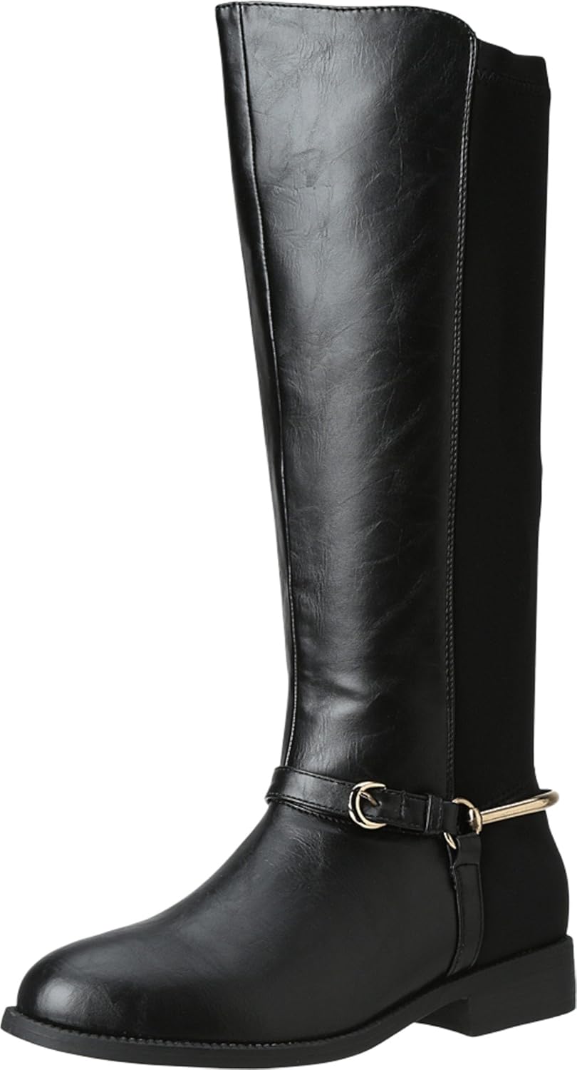 Wanted Shoes Women's Stampede KneeHigh Boot,Black Stretch