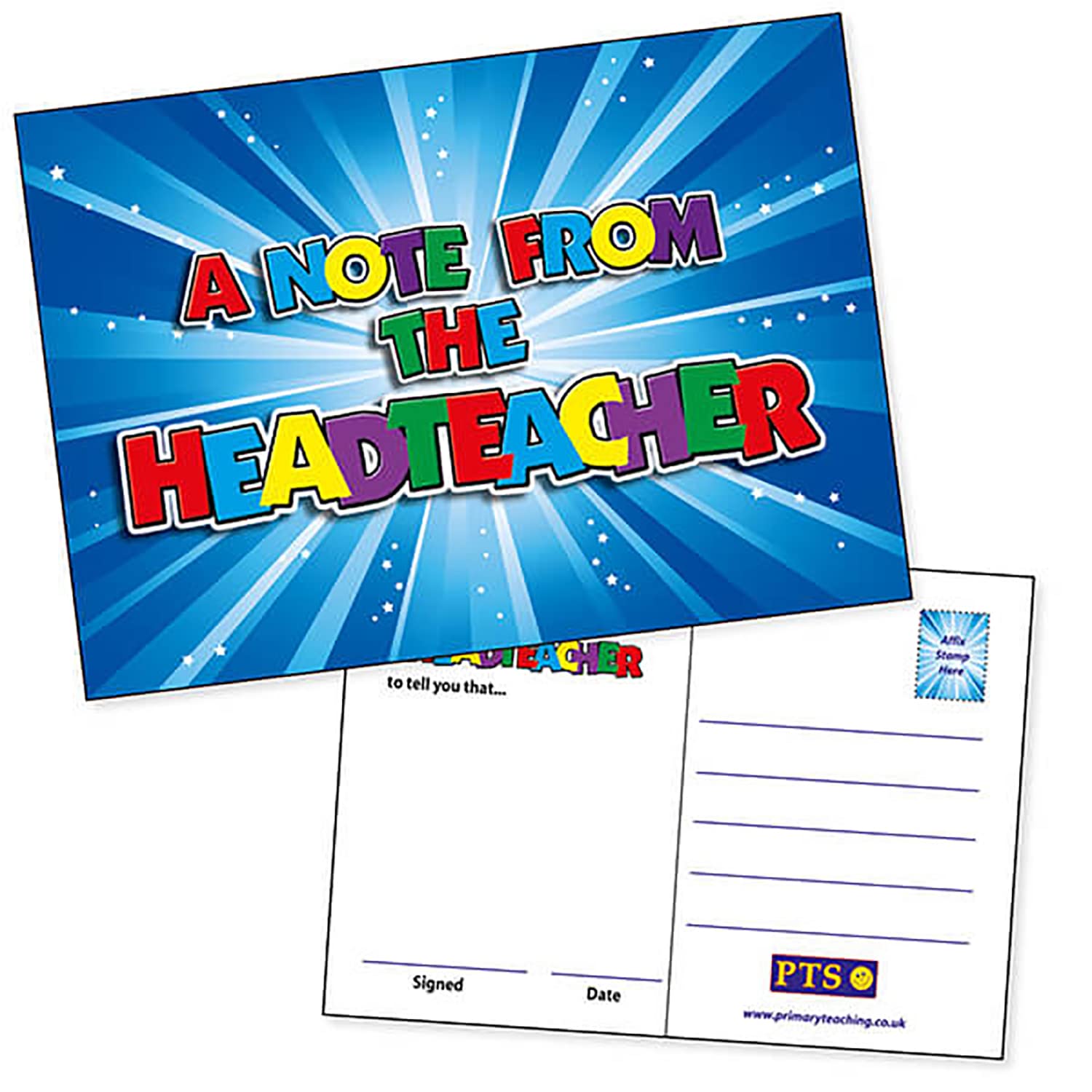40 A Note From The Headteacher Childrens Pupils Teachers School Praise Reward Postcards Notes Home A6 Primary Teaching Services