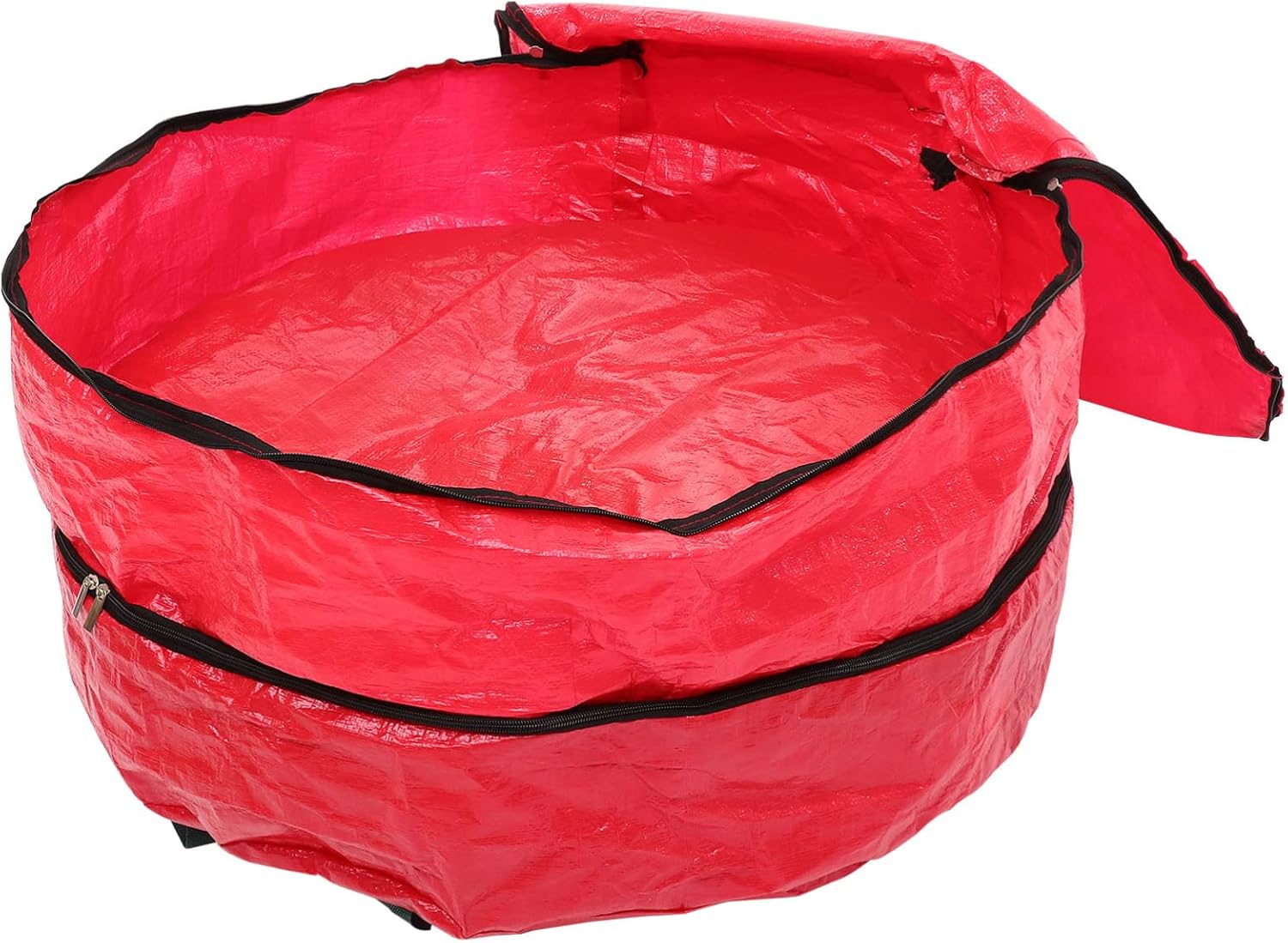 Christmas Wreath Organizer Double Storage Bag Zippered Holder for Wreaths Pe Material for Holiday Decoration Storage