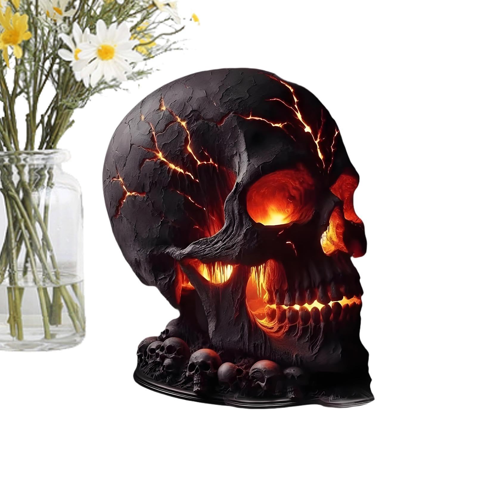 Lampa Gotycka Realistyczna Czaszka – Upiorne Dekoracyjne Światła Halloween