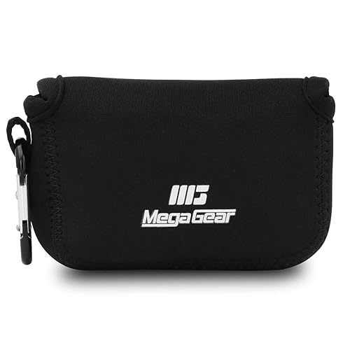 MegaGear ''Ultra Light'' Neoprene Camera Case Bag with Carabiner for Panasonic Lumix DC-ZS80, DC-ZS70, DMC-ZS100, DC-TZ95, DC-TZ90, DMC-TZ100 (Black) (Model: MG716)