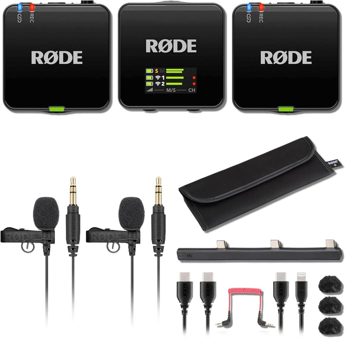 Rode Wireless GO III Sistema con micrófono inalámbrico de doble canal con 2 micrófonos portátiles profesionales Rode Lavalier GO