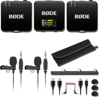 Rode Wireless GO III Dual-Channel Wireless Microphone System with 2X Rode Lavalier GO Professional Wearable Microphone