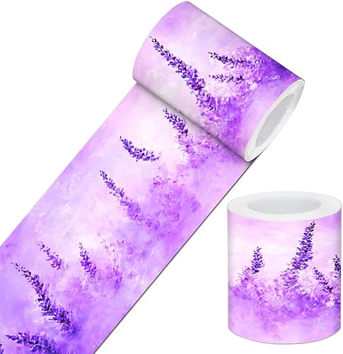 IVN Wallpaper Border Peel and Stick Wall Lavender Mist Flower 4x196 Inch