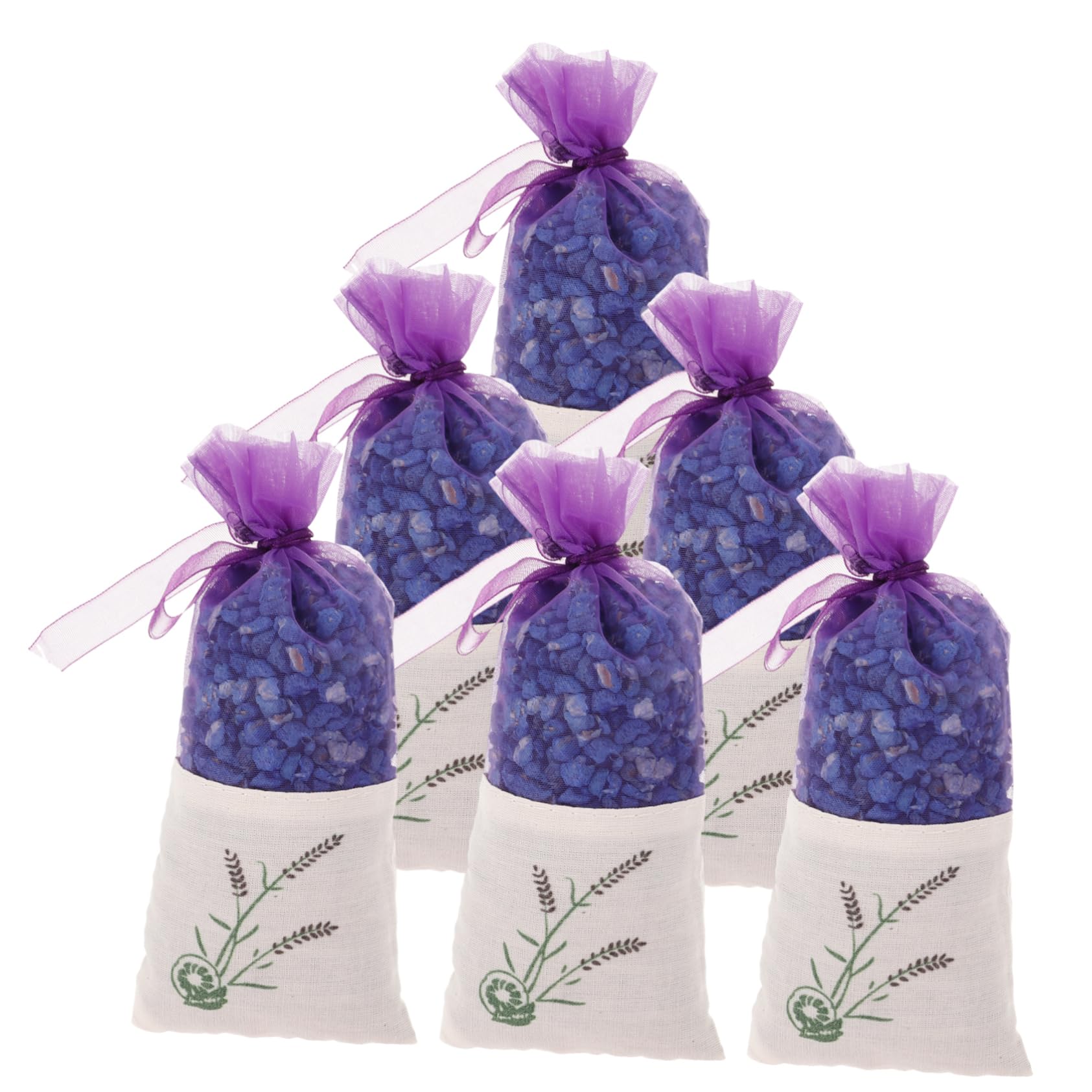 Ciieeo Sacchetti Profumati per Armadio e Auto Fragranza Naturale di Lavanda, Bustine in Rete Minerali Nano per Eliminare Odori, Confezione da 6 Pezzi