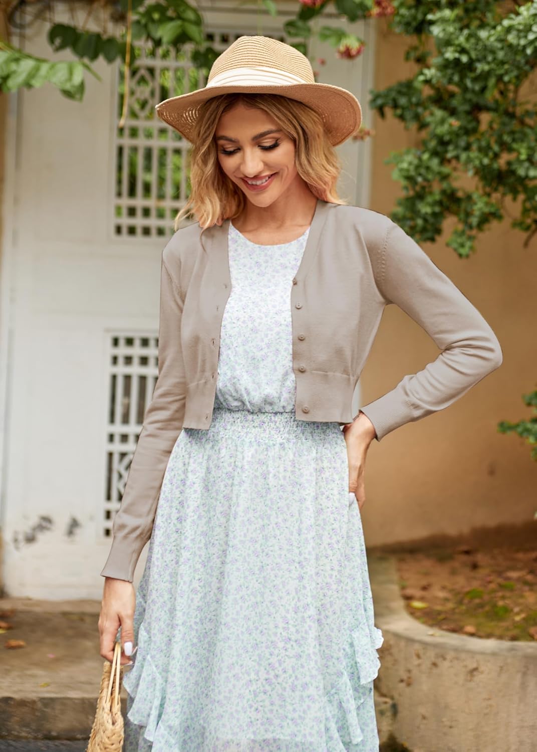 GRACE KARIN Women's Open Front Knit Cropped Bolero Shrug Cardigan Sweater Long Sleeve (S-4XL) - Image 3