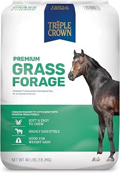 Triple Crown Grass Forage, Horse Hay, Horse Feed, Food for Horses, Horse Grass Forage, 40 lbs