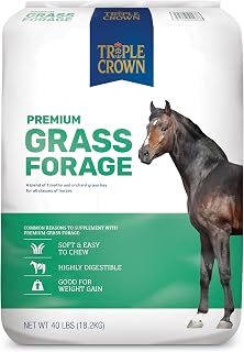 Triple Crown Grass Forage, Horse Hay, Horse Feed, Food for Horses, Horse Grass Forage, 40 lbs