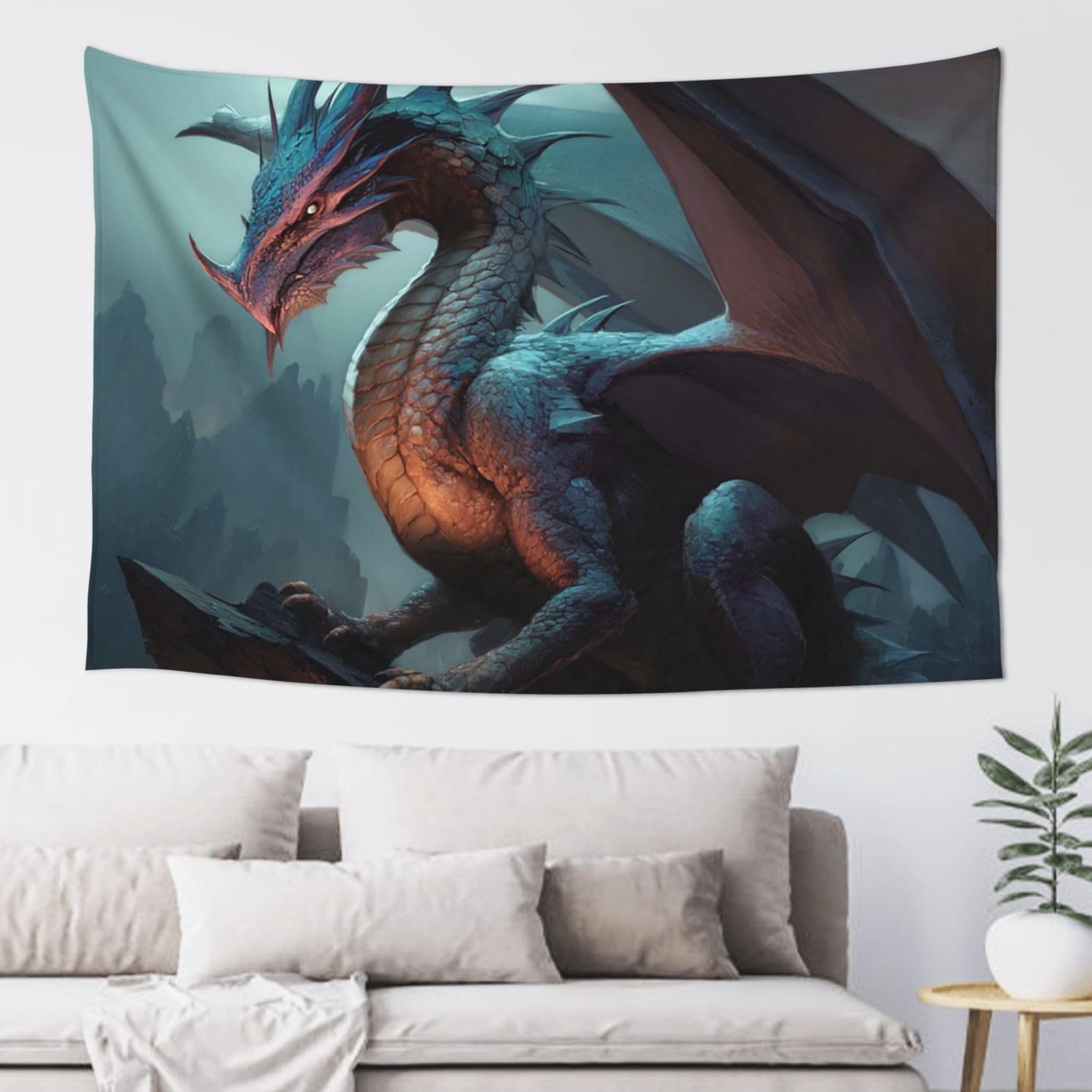 QLDETUPWLX Tapestry 152x102 cm Wall Hanging for Living Room Cool Dragon Tapestries Home Decor Soft Aesthetic Tapestries Hanging Decor Blanket Wall Tapestry for Bedroom Dorm Indoor Outdoor