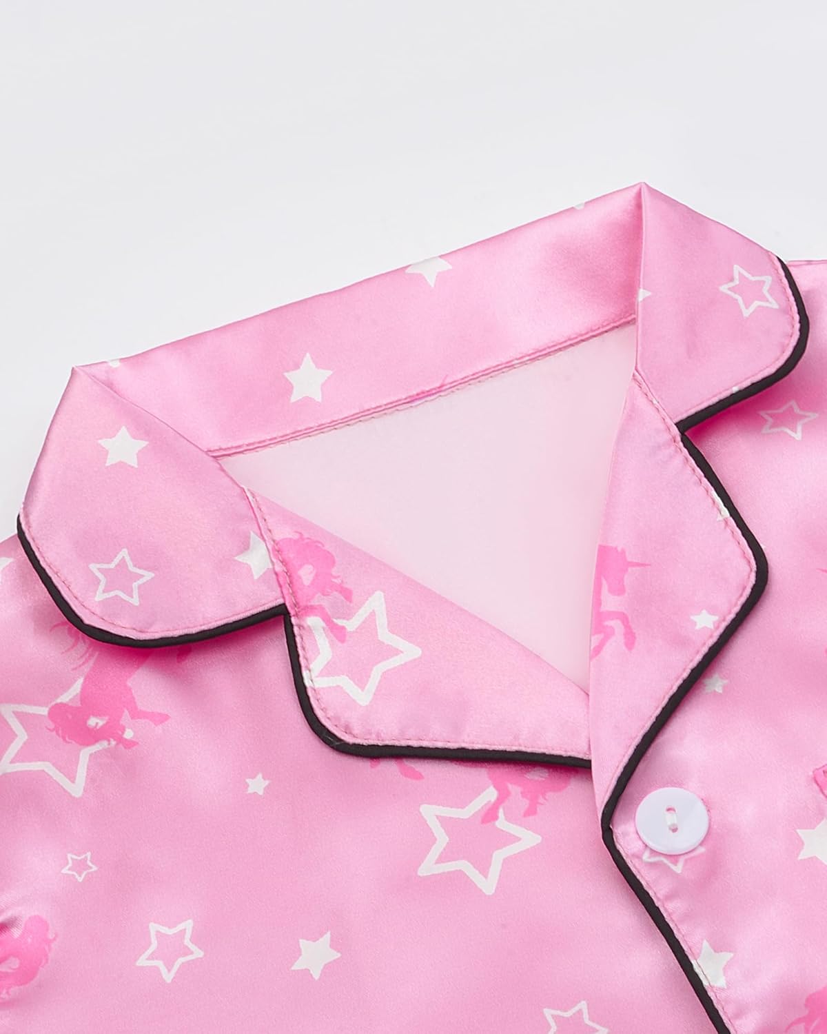 Sylfairy Satin Pajamas for Girls Silky Button-Down Sleepwear Unicorn Nightwear Loungewear PJS Clothes Set Gifts for Kids - Image 4
