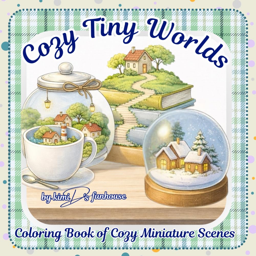 Cozy Tiny Worlds: Coloring Book of Cozy Miniature Scenes: Coloring Book for Relaxation & Joy