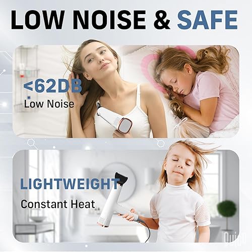 Miniatura 7 de Secador de pelo profesional de alta velocidad de 1875 W con difusor, potente secador de pelo Quico con motor de 110000 RPM, cabello iónico de salón