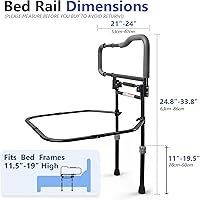Vista 4 de Bed Rails for Elderly Adults Safety, Foldable Adjustable Bed Rail & Assist Handle, Heavy-Duty Grab Bar for Seniors, Pregnant Women, Injury Recovery