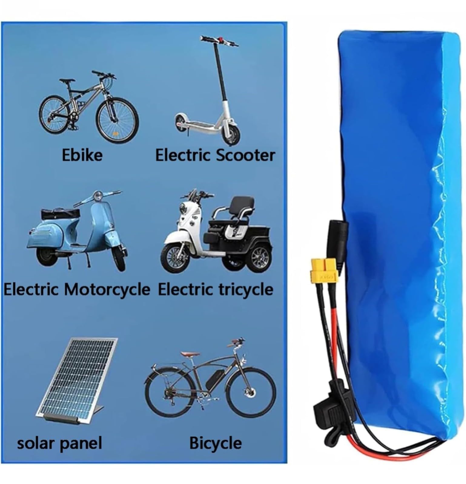 Batterie Lithium 36v 12ah Batterie Vélo électrique 36V 12Ah - Lithium-ion Avec Chargeur - Compatible Moteurs 500W - XT60 Chargeur Batterie Vélo