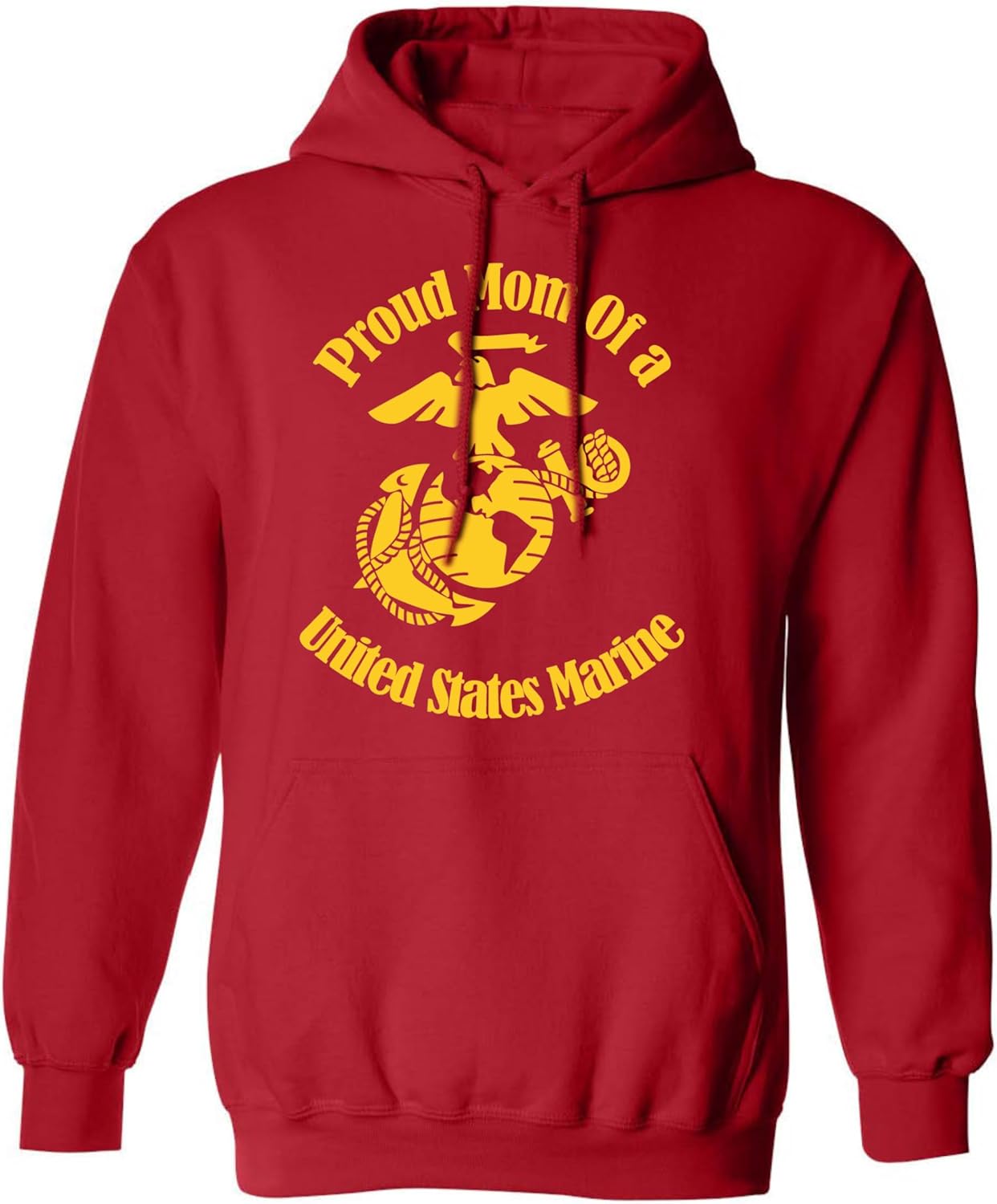 ALLNTRENDS Proud Marine Mom Hoodie Military Family Supporter Patriotic Sweatshirt