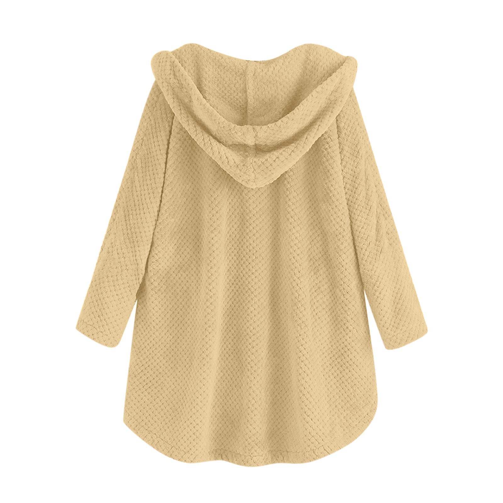 Sweat à capuche en peluche pour femme - Manches longues - Pull à capuche - Manteau d'hiver long - Manteau d'hiver pour femme - Cardigan à capuche en polaire douce - Veste d'hiver épaisse et