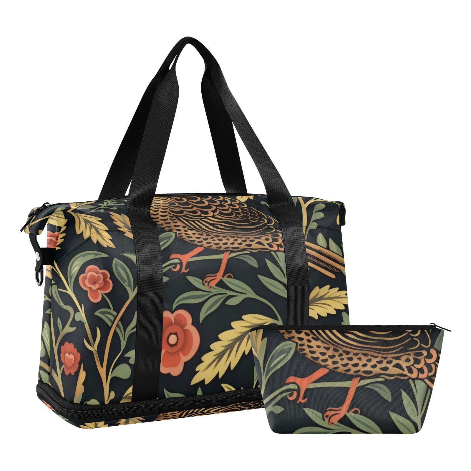 William Morris Design duża torba na lotnisko z mokrą kieszenią regulowany pasek torba podróżna torba na siłownię na wędrówki składana dla mężczyzn kobiet