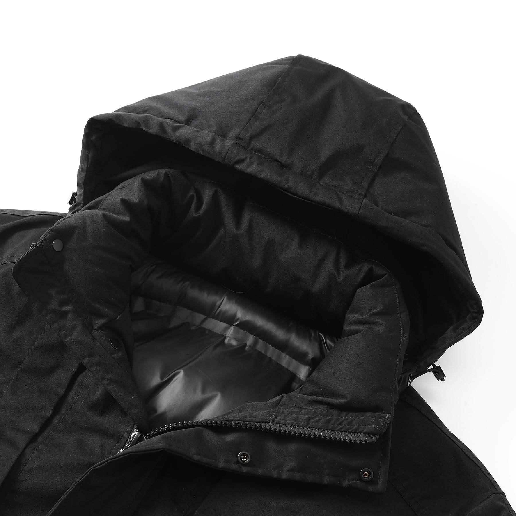 Allthemen Uomo Piumino Media Lunghezza Cappuccio Giubbotto Puffer Impermeabile Antivento Giacca Parka Invernale
