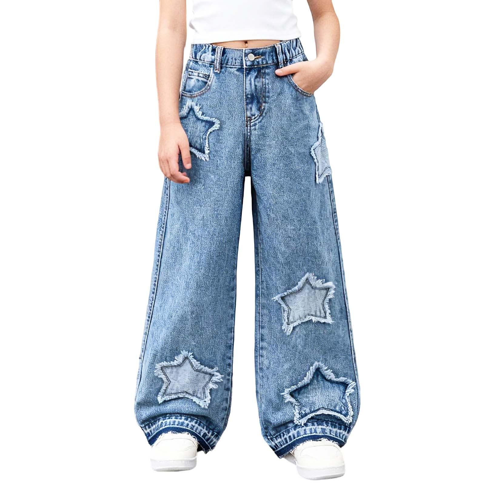 Jeans baggy para niños Estilo streetwear actual Costuras reforzadas Jeans para colegio Sin restricciones de movimiento Vaqueros de pierna recta Diseño elegante y casual Ajuste regular holgado