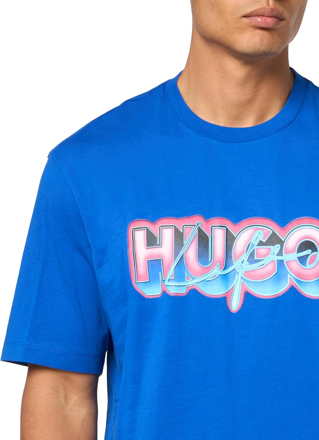 HUGO Men's Spraypaint Logo Cotton T-Shirt