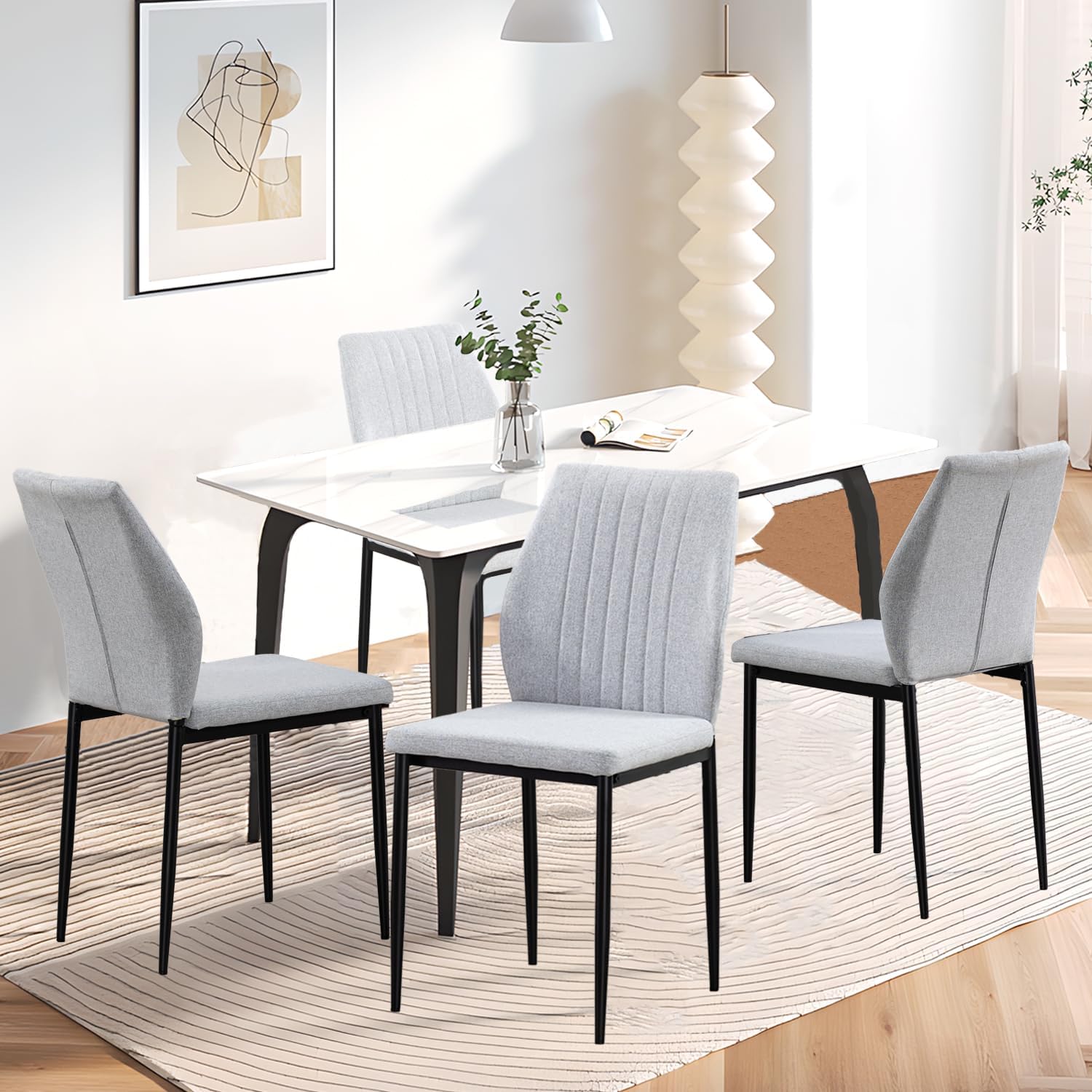 BRTHORY Dining Room Chairs Set of 4 Padded Kitchen Chairs with Backrest