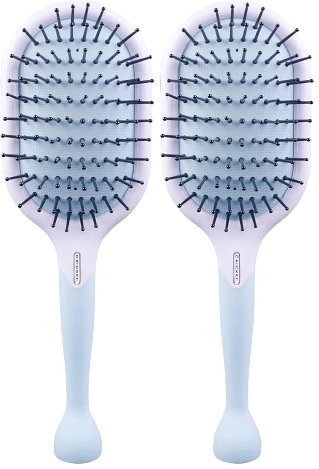 Cricket Friction Free Paddle Hair Brush for Detangling and Styling Professional Anti-Static Hairbrush for Long Thick Curly Straight Wavy All Hair Types (Pack of 2)