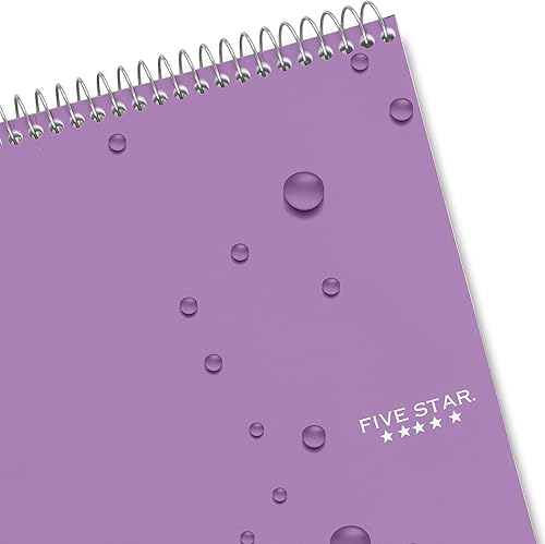 Miniatura 5 de Five Star Cuaderno de espiral superior + aplicación de estudio, 1 materia, bloc de notas con rayas universitarias, 8-12 x 11 pulgadas, 100 hojas,