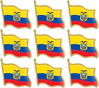 12/24/50/100Pcs Official Ecuador Flag Pins Bulk - Metal Ecuadoran National Lapel Pin