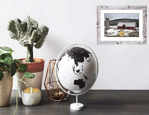 Miniatura 7 de Creative Picture Frames Tapete blanco de apertura de 8 x 10 pulgadas en nuestro portarretratos de madera de granero de 11 x 14 pulgadas, incluye