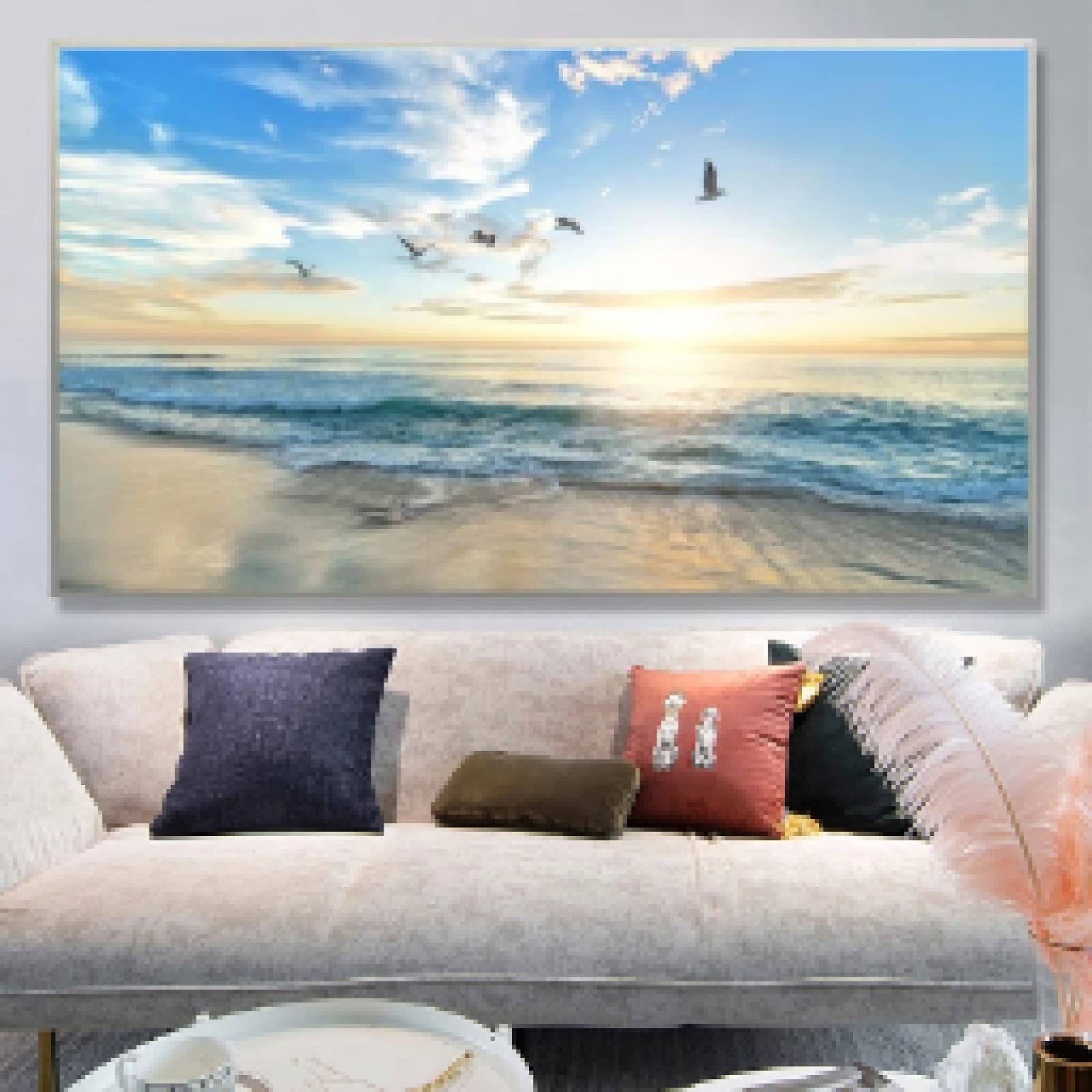 Coucher de soleil sur la mer en toile murale pour salon contemporain - 8