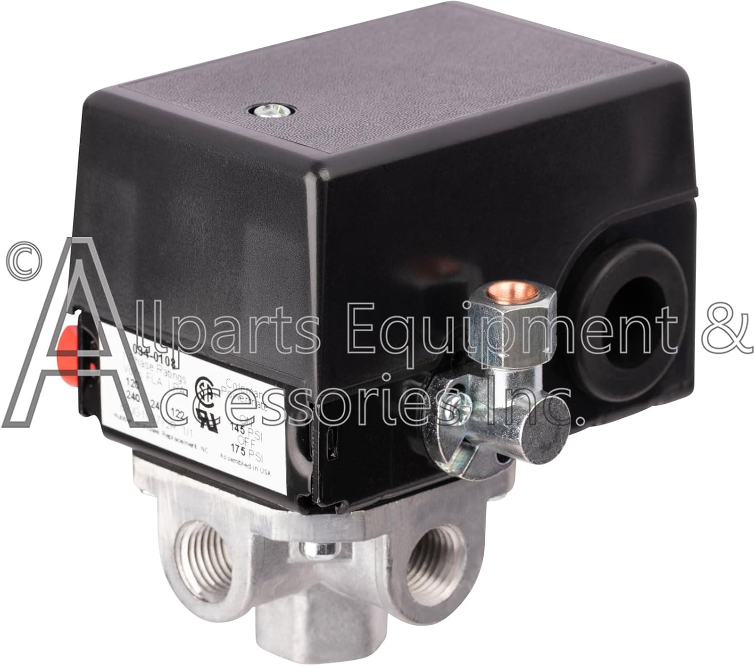 034-0108 Pressure Switch 4-Port 90-120 PSI 2-Pole 120-240V Compatible with Craftsman, DeVilbiss, and Porter Cable Air Compressor Units