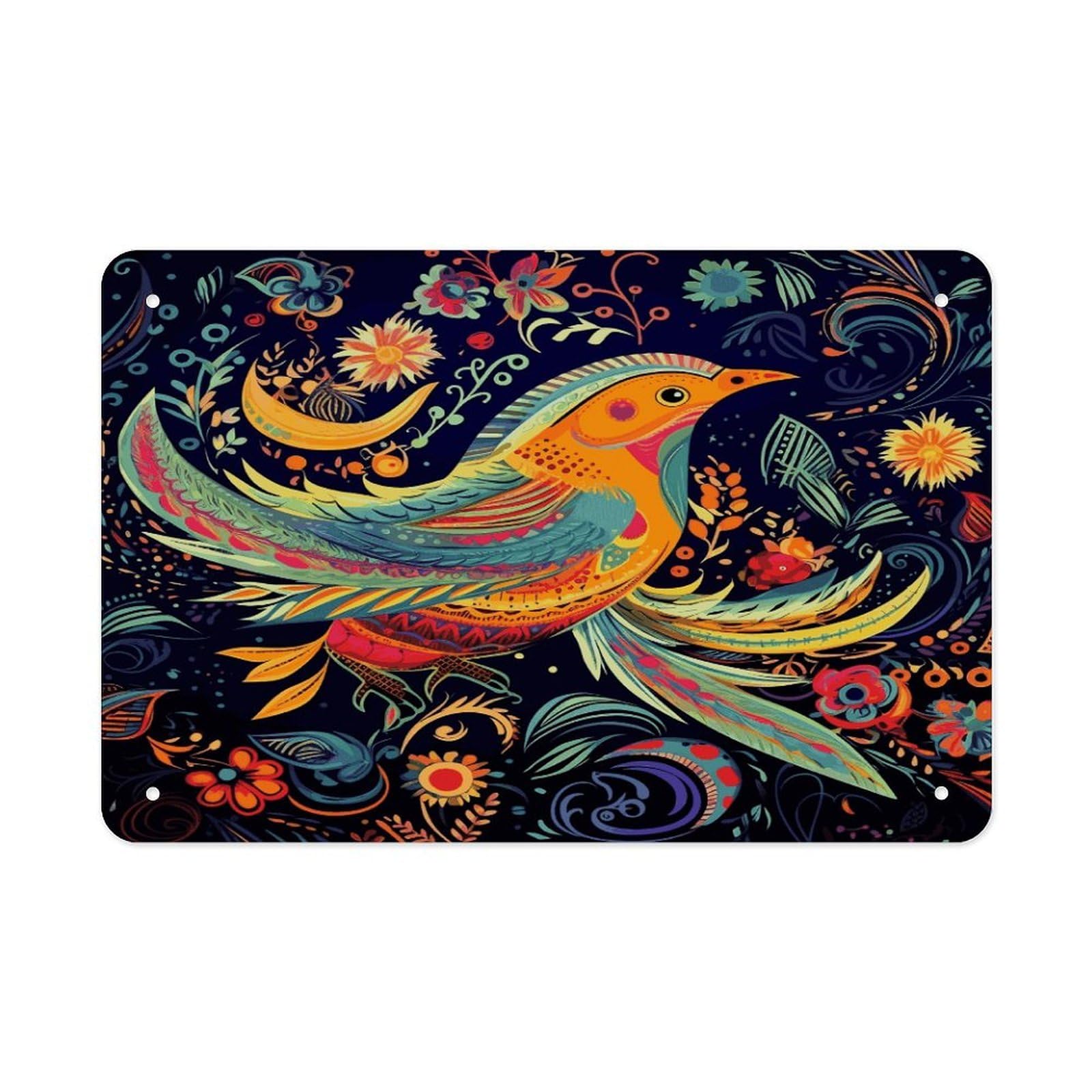 Fodpand Style Ethnic Birds Wall Art Metal Signs Tin Sign