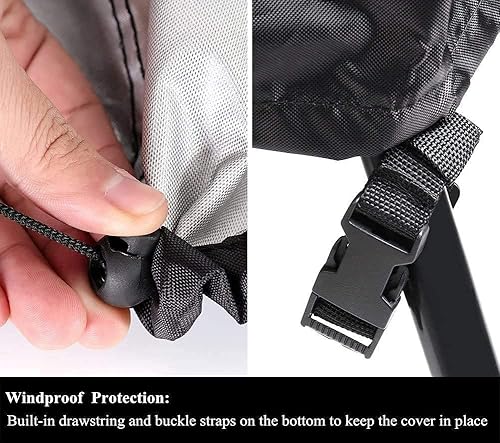 Miniatura 3 de Fundas para muebles de patio al aire libre, poliéster Oxford 420D, color negro, juego de muebles seccionales de gran tamaño, se adapta a 12