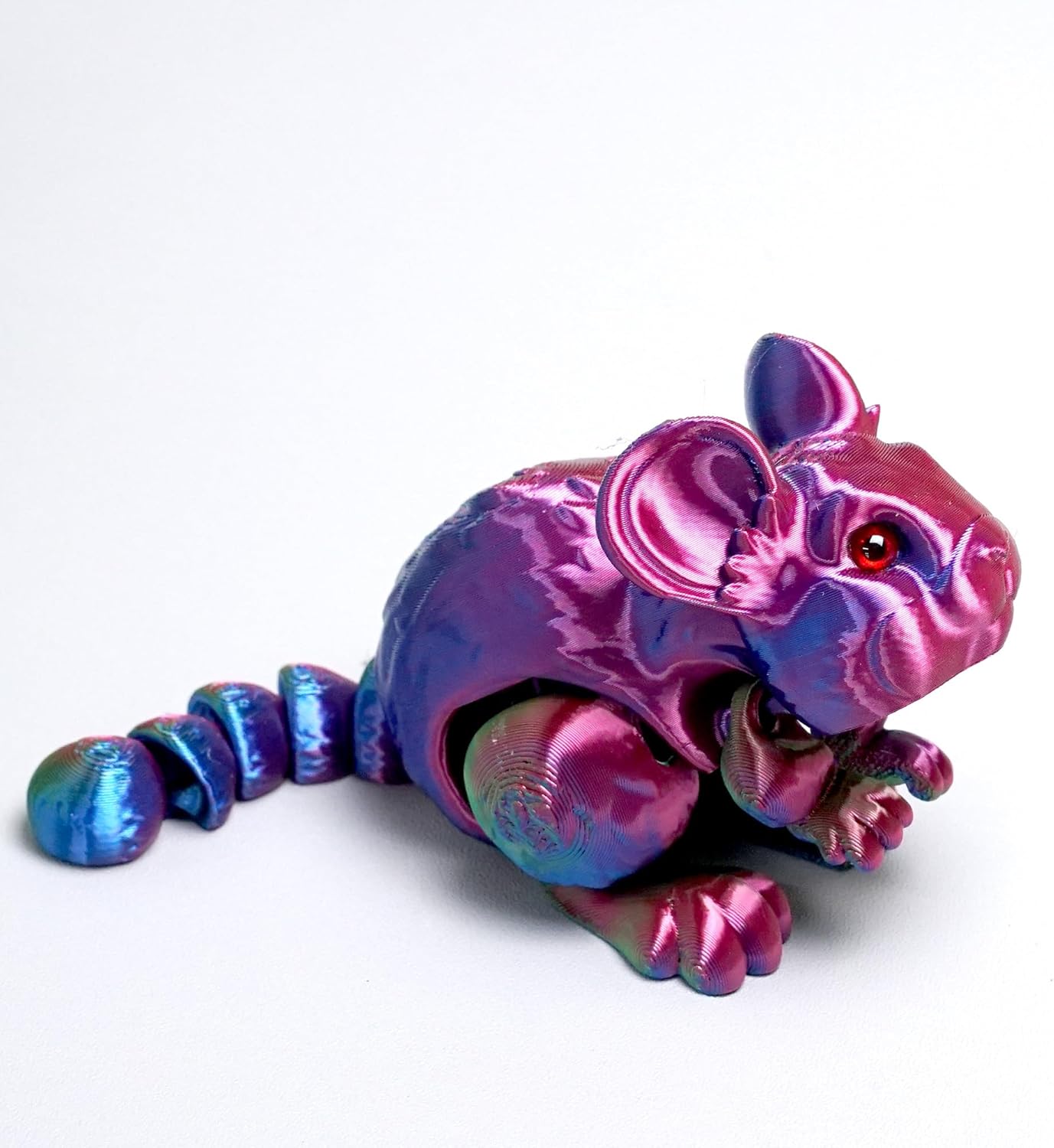 3D Printed mouse toy rat Model,Flexible Realistic Articulated Animal Fidget Toys,Mystery Figurines Gifts for Easter,Executive Desk Funny Décor and Festival Collectible,Easter Basket Stuffers (RGB)