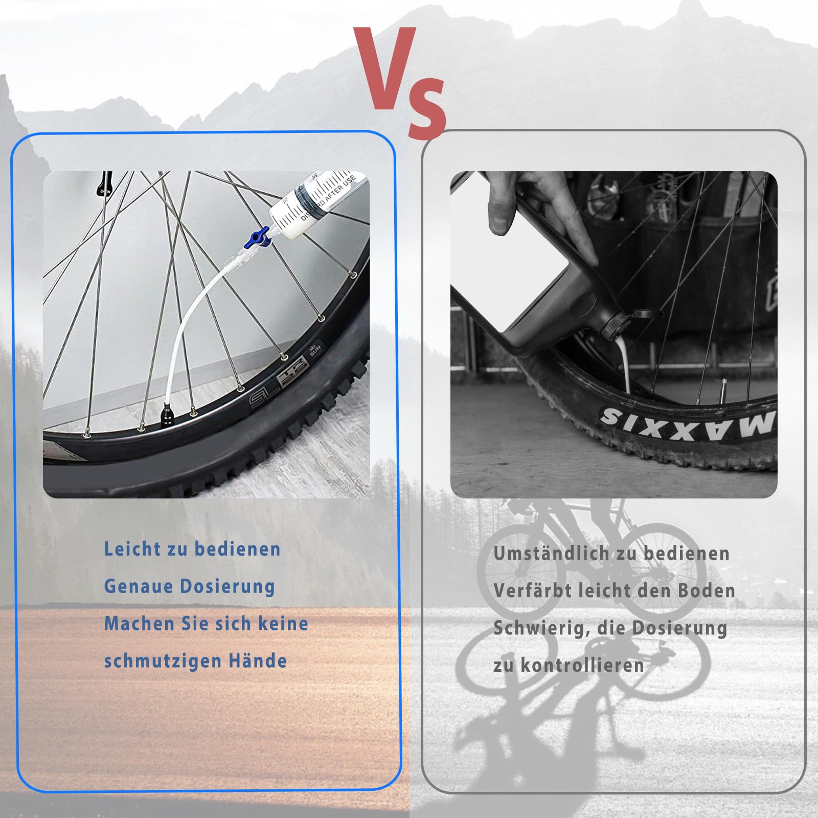 Siringa Per Sigillante Tubeless Bici - 100ml Con Connettore Metallo Per Pneumatici - Foto 6