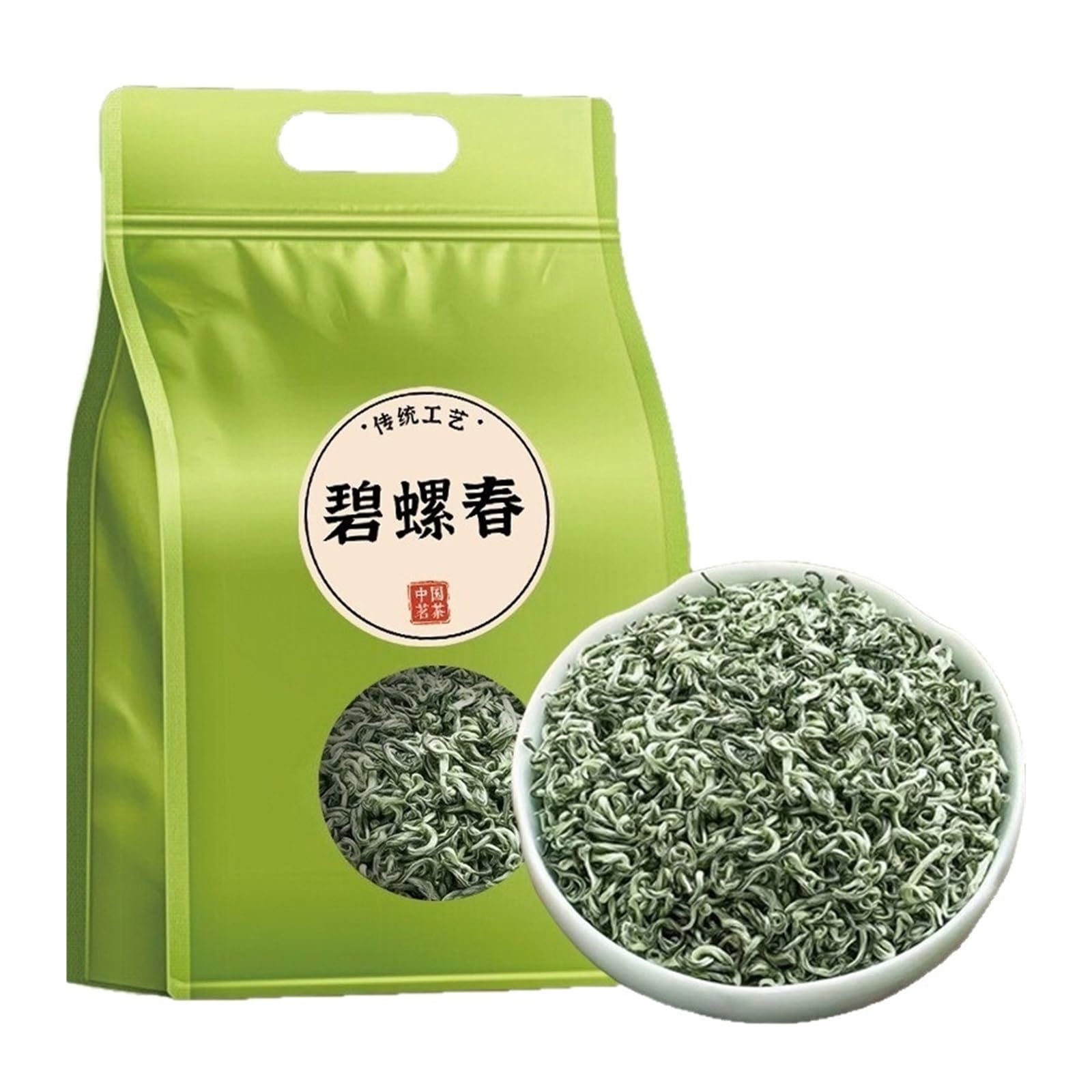 Nowa wiosenna herbata Biluochun o mocnym aromacie, torebka 220g. Delikatny kwiatowo-owocowy zapach, jasnozielony trunek(2pcs)