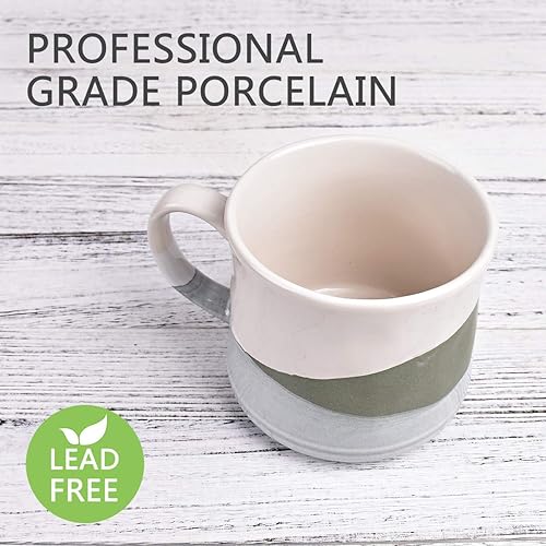 Miniatura 10 de Bosmarlin - Taza de cerámica mate para oficina y casa, 21onzas, apta para lavavajillas y microondas, 1 unidad, para té y café (verde)